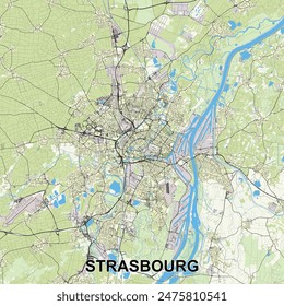 Strasbourg, France map poster art