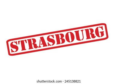 STRASBOURG Red Rubber Stamp Vector over a white background.