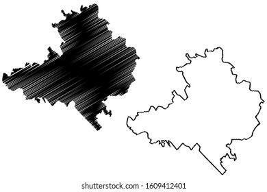Straseni District (Republic of Moldova, Administrative divisions of Moldova) map vector illustration, scribble sketch Straseni map
