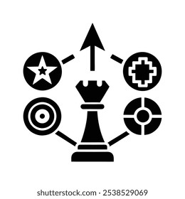 Estilo de icono de Vector de silueta de alineación de arranque