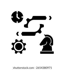 Icono de agilidad estratégica Ilustración vectorial de glifos