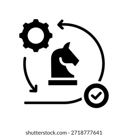 Icono de agilidad estratégica Ilustración vectorial de glifos