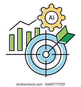 Strategic Ai Automation Target Planning Vector Icon Design
