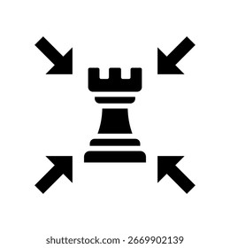 Icono de Alineación estratégica Ilustración vectorial de glifos