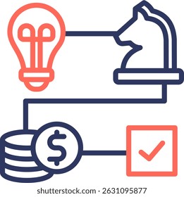 Strategic Alignment Icon Line Color Vector Illustration