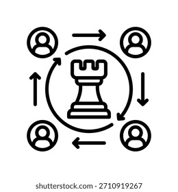 Vektorgrafik der Symbolzeile für die strategische Ausrichtung