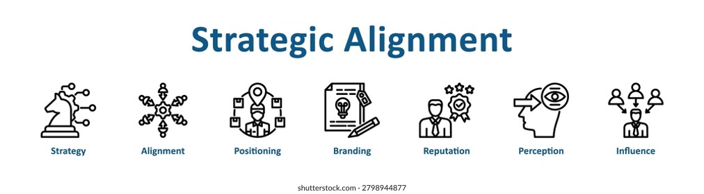 -Strategic Alignment web icon banner with line art style