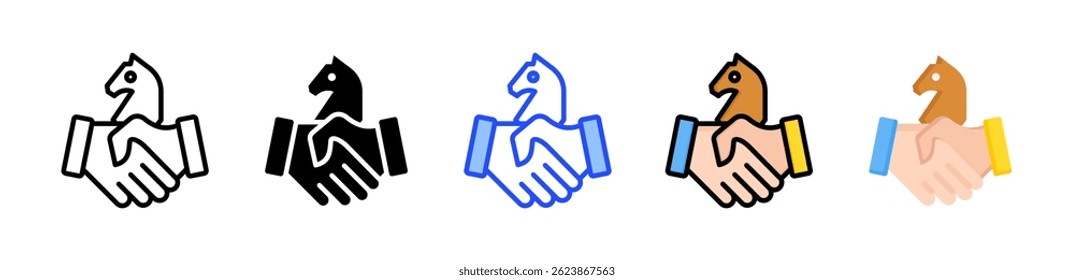 Strategic Alliance-Symbolsammlung mit mehreren Stilen