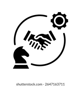 Strategic Alliance Icon Glyph Vector Illustration