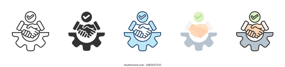 Conjunto de iconos de Strategic Alliance Colección de estilos múltiples