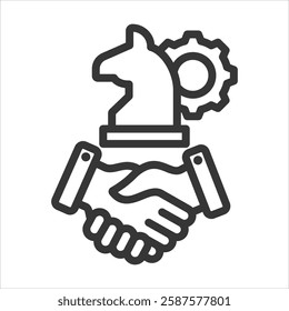 Strategic Alliance Outline Icon Vector Illustration