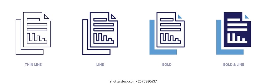 Strategic analysis icon in 4 different styles. Thin Line, Line, Bold, and Bold Line. Duotone style. Editable stroke.