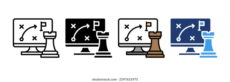 Strategic Approach Icon Set Multiple Style Collection