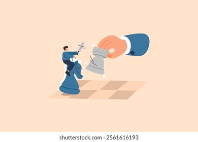 Strategic Battle in Business and Finance. Chess, Board, Strategy Illustration