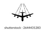 strategic bomber b-52, black isolated silhouette