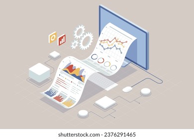 Strategic Business Analysis and Data Technology: Isometric Graphs, Charts, and Financial Growth Management in Marketing and Finance Reports