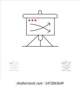 Strategic, Business, Plan, Planning, Graph Bold and thin black line icon set