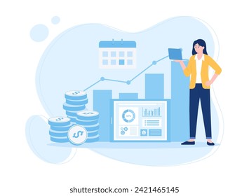 strategic business planning mission vision competitive intelligence goals philosophy brand success trending concept flat illustration