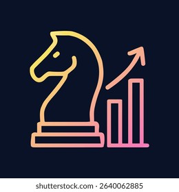 Strategic climb towards market success. Icon symbol illustration