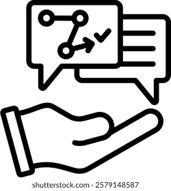 Strategic Communication Lineal Icon On White Background.