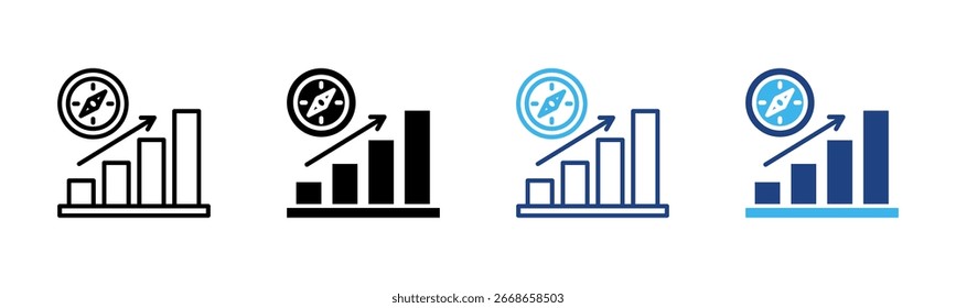 Ícone do Strategic Continuum definir coleção de vários estilos