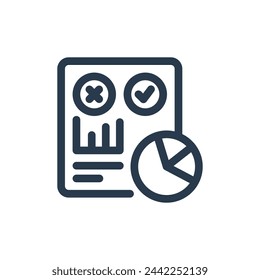 Strategic Data Driven Decision Making with Business Intelligence Vector Icon Illustration