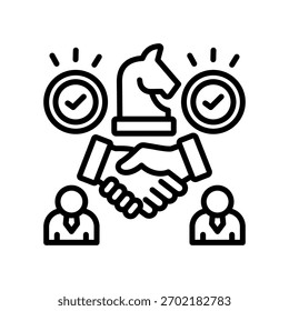 Strategic Deal Icon Line Vector Illustration