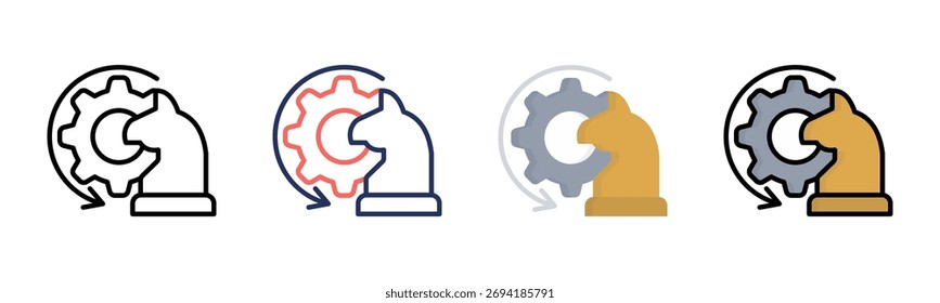 Strategic Decision icon set multiple style collection
