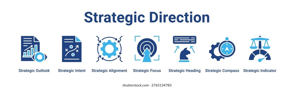 Strategic Direction web banner icon vector illustration concept for business.