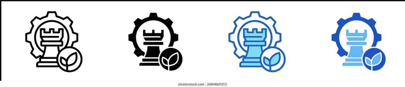Conjunto de iconos de ecosistemas estratégicos Colección de estilos múltiples

