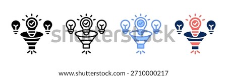 Strategic Filter icon set multiple style collection