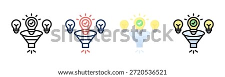 Strategic Filter icon set multiple style collection