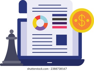 Strategische Bewertung der finanziellen Leistungsfähigkeit Konzept Vektorsymbol-Design, Geschäftsstrategie-Symbol, Marketingplan Unterzeichnung, Verwaltung und Betriebsmanagement Stockillustration