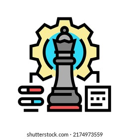 strategic game and business color icon vector. strategic game and business sign. isolated symbol illustration