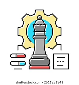 strategic game and business color icon vector. strategic game and business sign. isolated symbol illustration