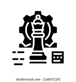 strategic game and business glyph icon vector. strategic game and business sign. isolated symbol illustration