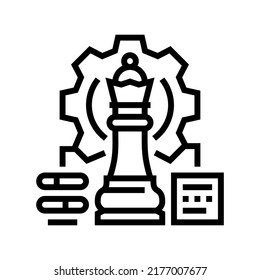 strategic game and business line icon vector. strategic game and business sign. isolated contour symbol black illustration
