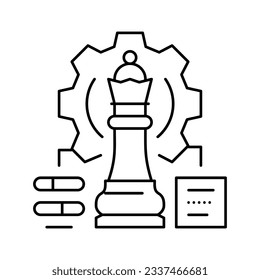 strategic game and business line icon vector. strategic game and business sign. isolated contour symbol black illustration