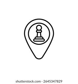Strategic Game Location Pawn Piece Inside Map Pin Pointer Icon