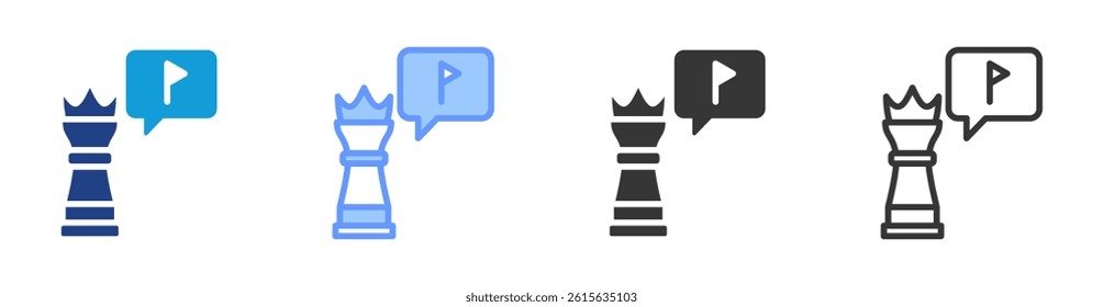 Strategic Goals icon set multiple style collection