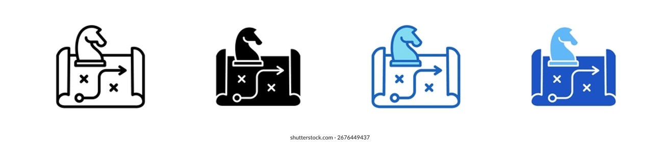 Conjunto de iconos de crecimiento estratégico Colección de estilo múltiple