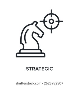 Strategisches Symbolumrissformat. Vektorgrafik für Grafikdesign