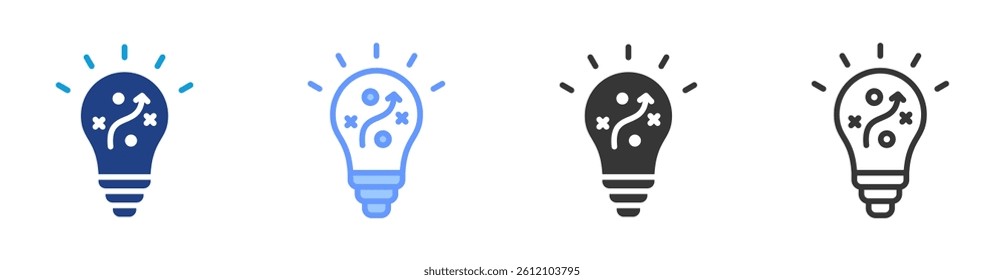 Strategic icon set multiple style collection
