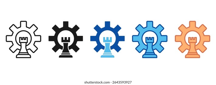 Conjunto de ícones estratégicos Coleção de vários estilos