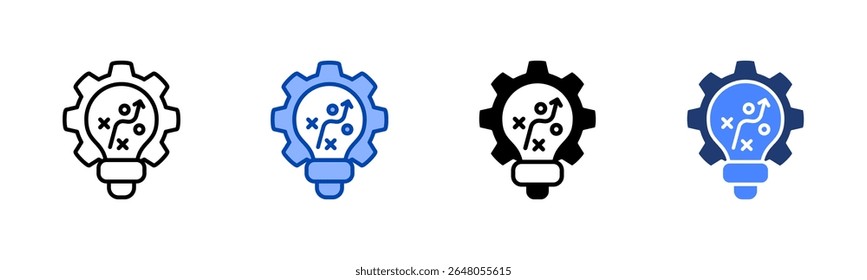 Strategic icon set multiple style collection