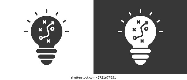 Conjunto De Íconos Estratégicos Colección De Vector Aislada En Blanco Y Negro