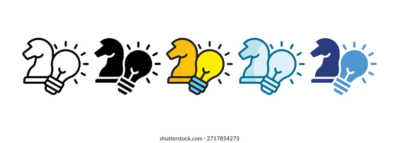 Conjunto de iconos de innovación estratégica Colección de estilos múltiples