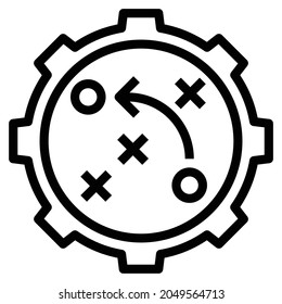 STRATEGIC LINE ICON LOGO VECTOR ILLUSTRATION 
