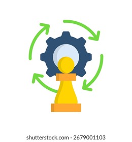Strategic Management Icon Flat Vector Illustration