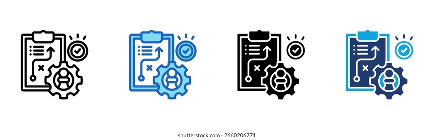 Strategic Management icon Multi Style Vector Illustration